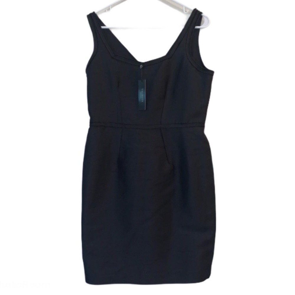 TALBOTS black cocktail dress square neck
